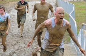 Bill Crossing Warrior Dash Finish Line