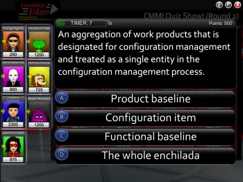 Sample CMMI Quiz Show Question